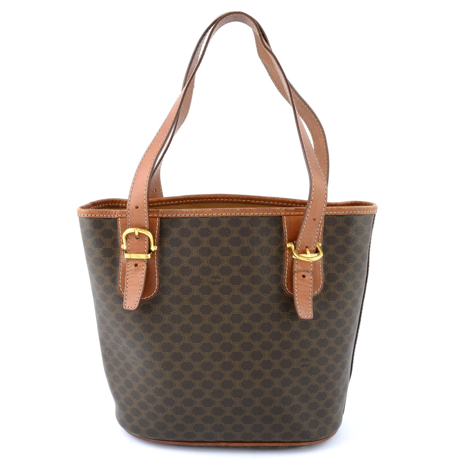 CÉLINE - a Macadam coated canvas handbag. - Image 2 of 5