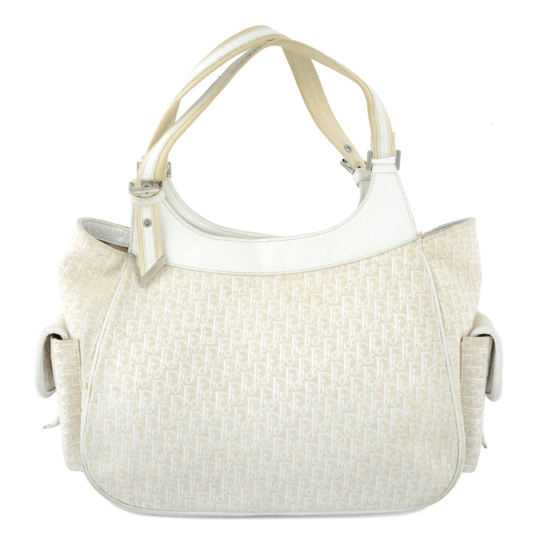 CHRISTIAN DIOR - a vintage white canvas Pocket handbag. - Image 2 of 5