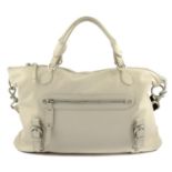 MOSCHINO - a large cream leather handbag.