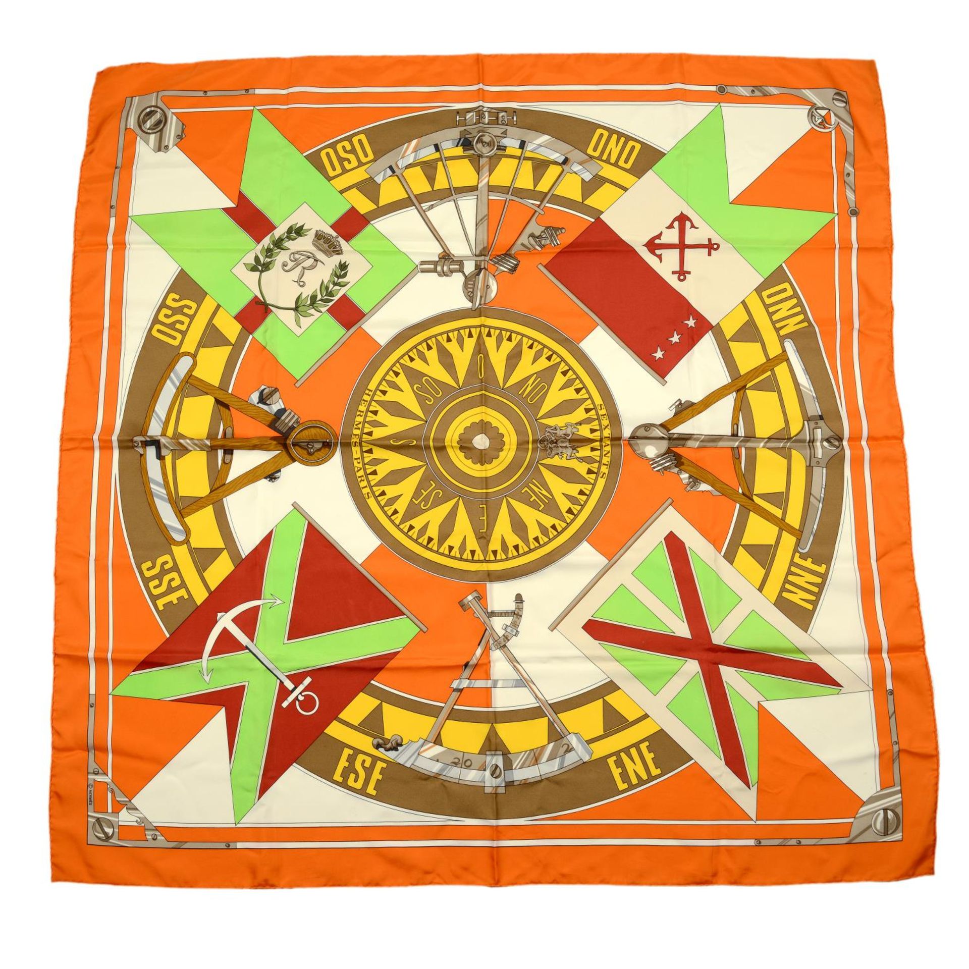 HERMÈS - a 'Sextants' silk scarf.