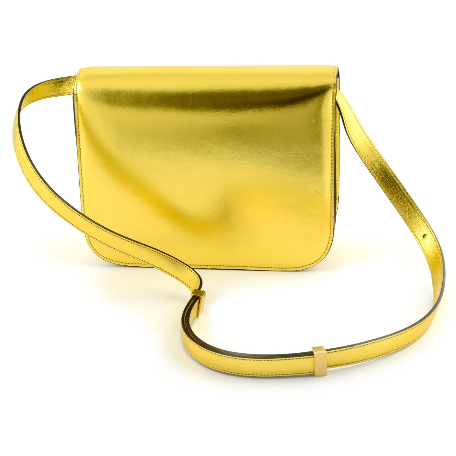 CÉLINE - a metallic gold Box handbag. - Image 2 of 9