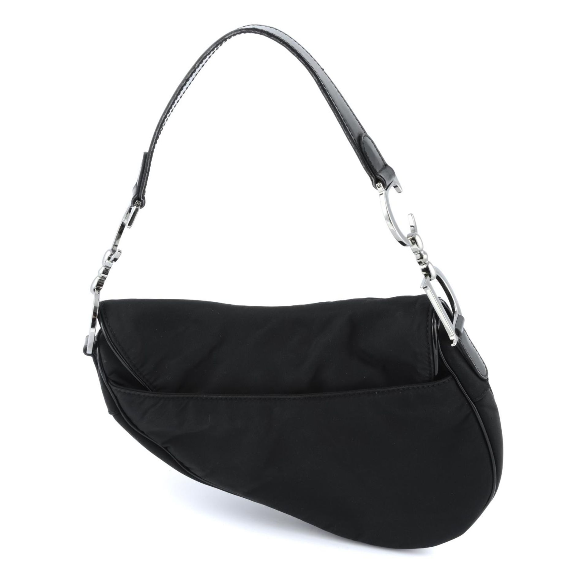 CHRISTIAN DIOR - a black nylon saddle handbag. - Image 2 of 5