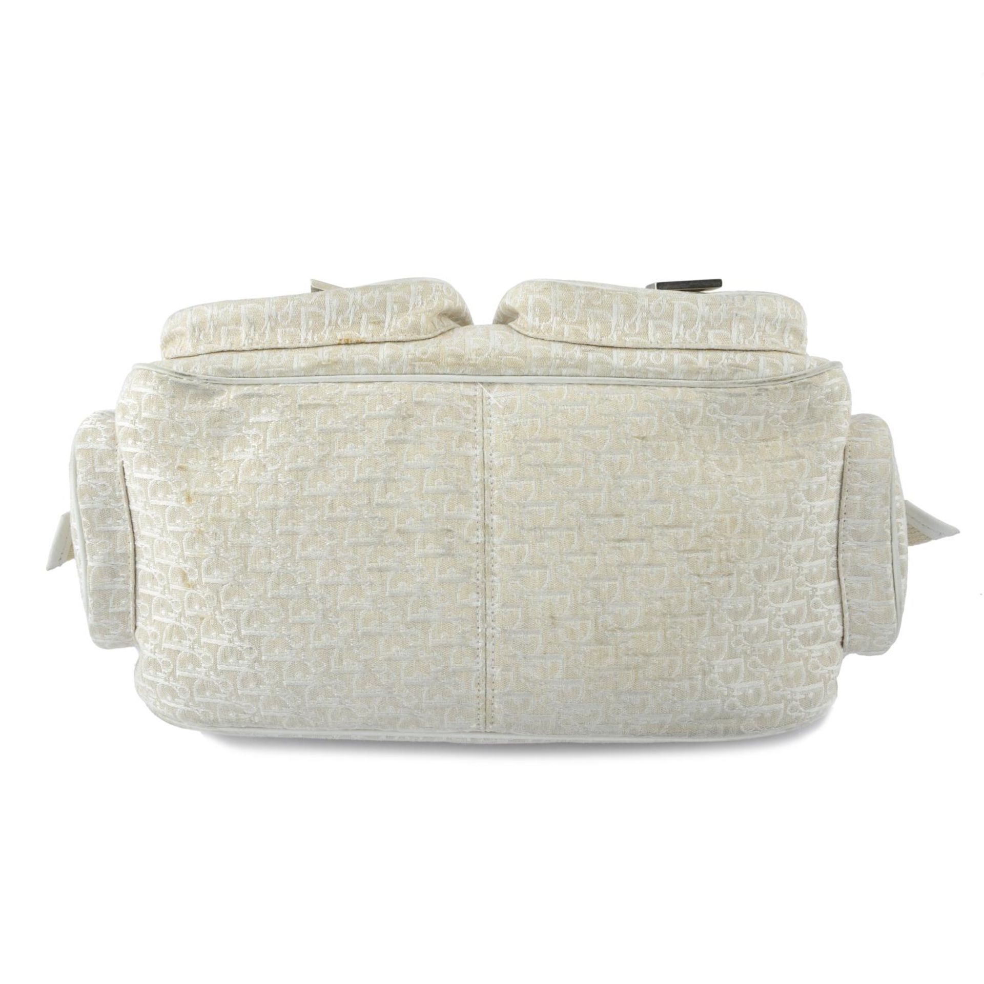 CHRISTIAN DIOR - a vintage white canvas Pocket handbag. - Image 4 of 5