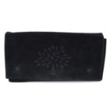 MULBERRY - a black suede clutch.