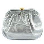 CHANEL - a vintage metallic kiss-lock clutch with chain.