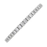 DE BEERS - a platinum brilliant-cut diamond 'DB Classic' half eternity ring.