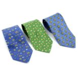 SALVATORE FERRAGAMO - three silk ties.