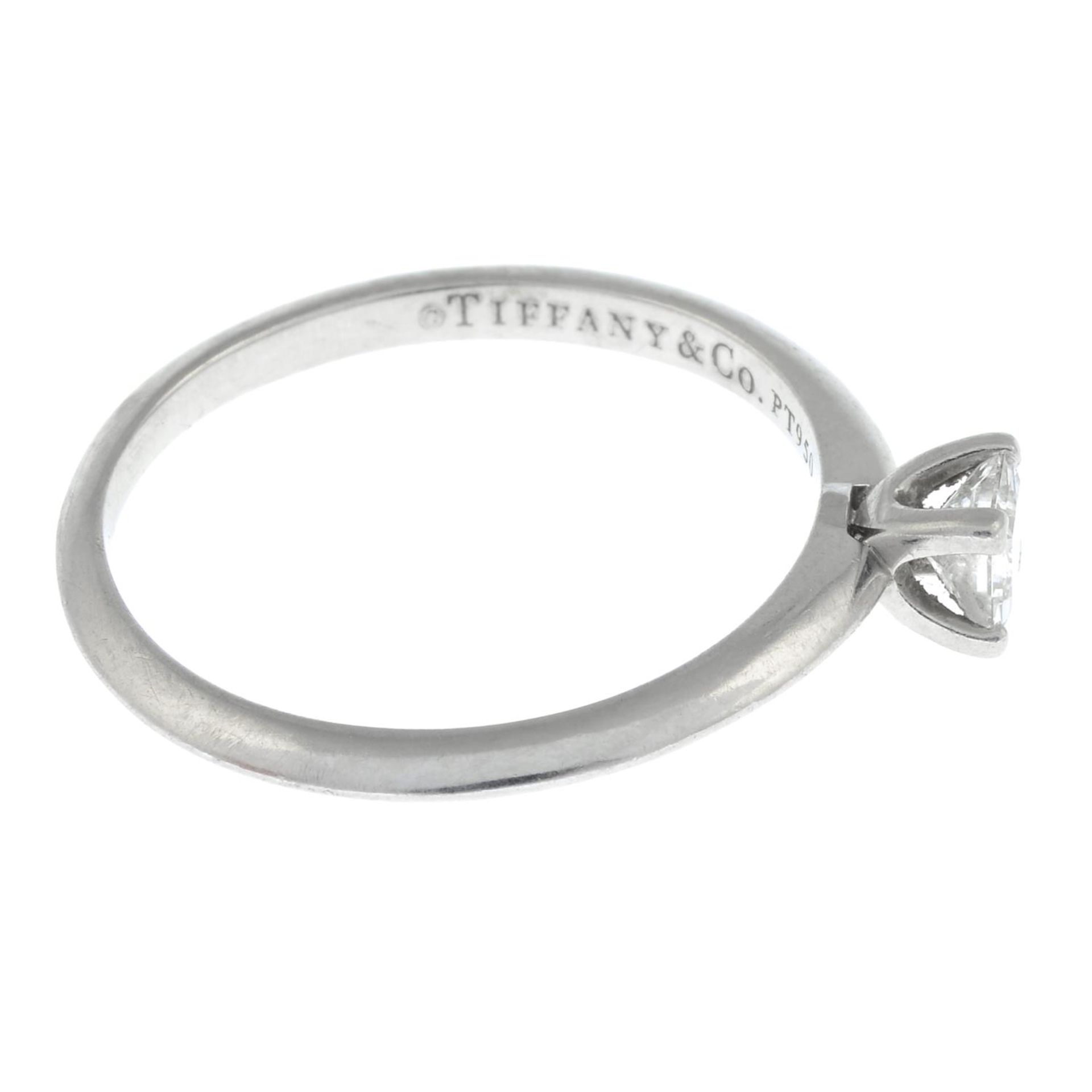 TIFFANY & CO. - a square-shape diamond single-stone ring. - Image 4 of 5
