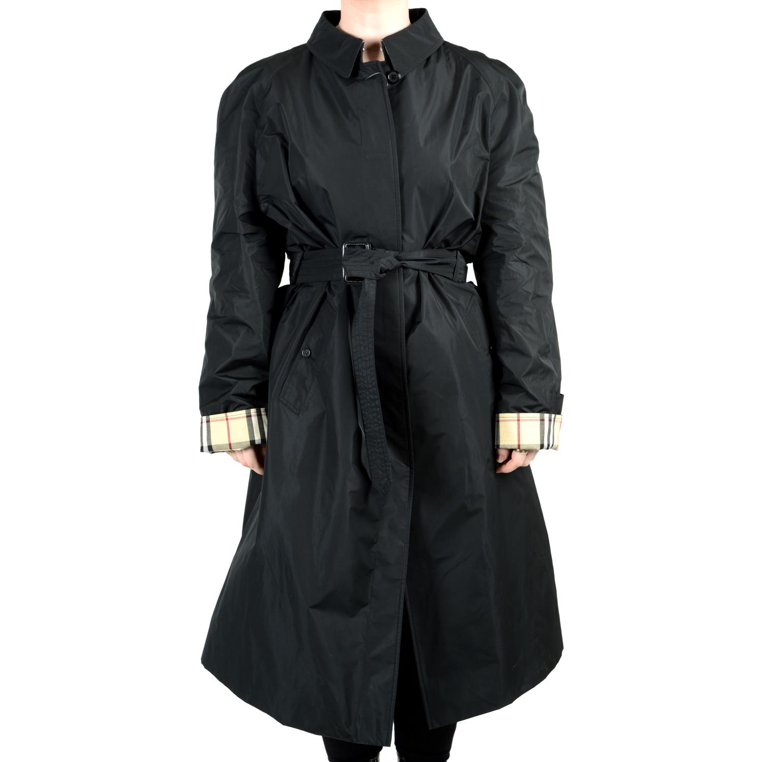 BURBERRY - a black raincoat.