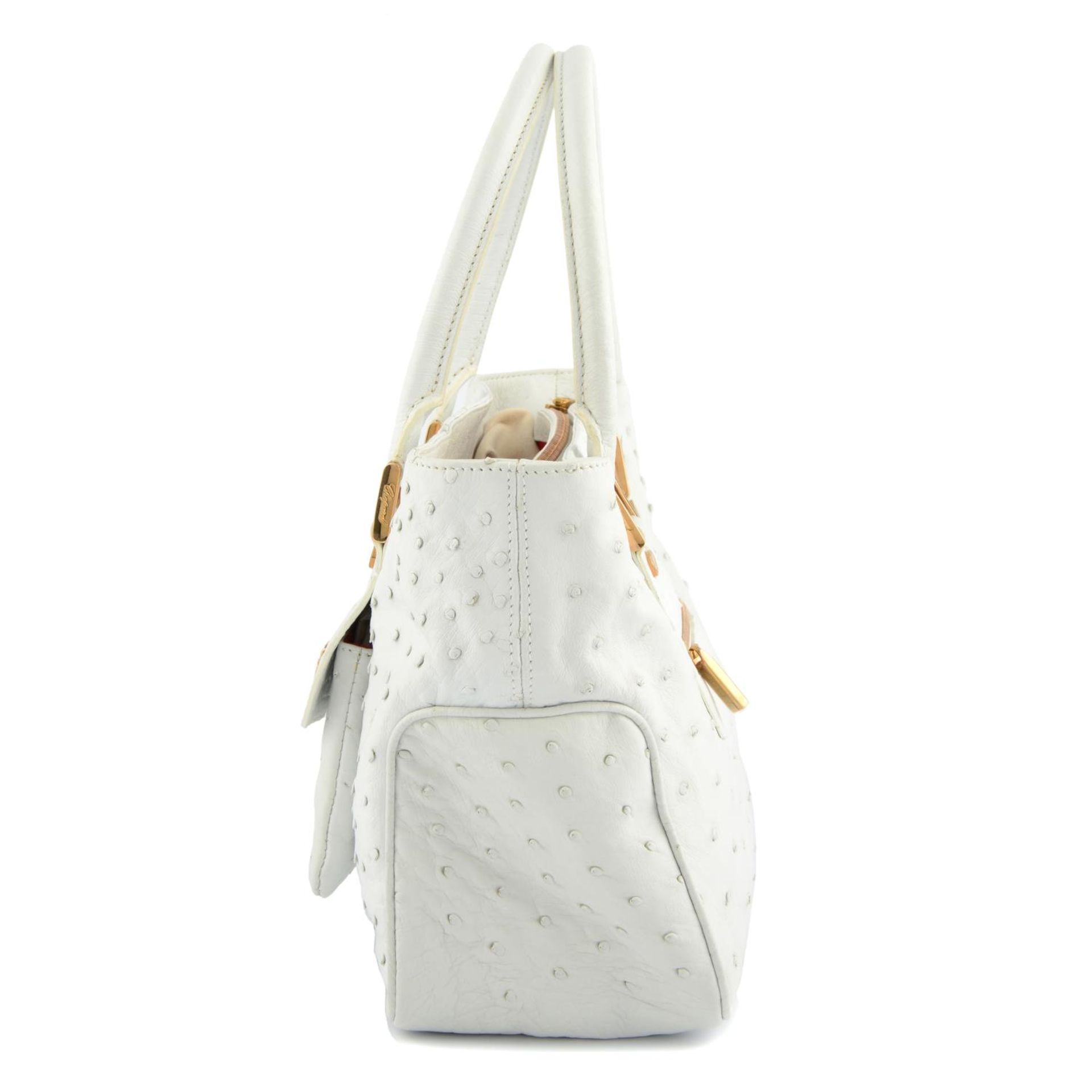 CHOPARD - a white ostrich 'Happy' handbag. - Image 3 of 7