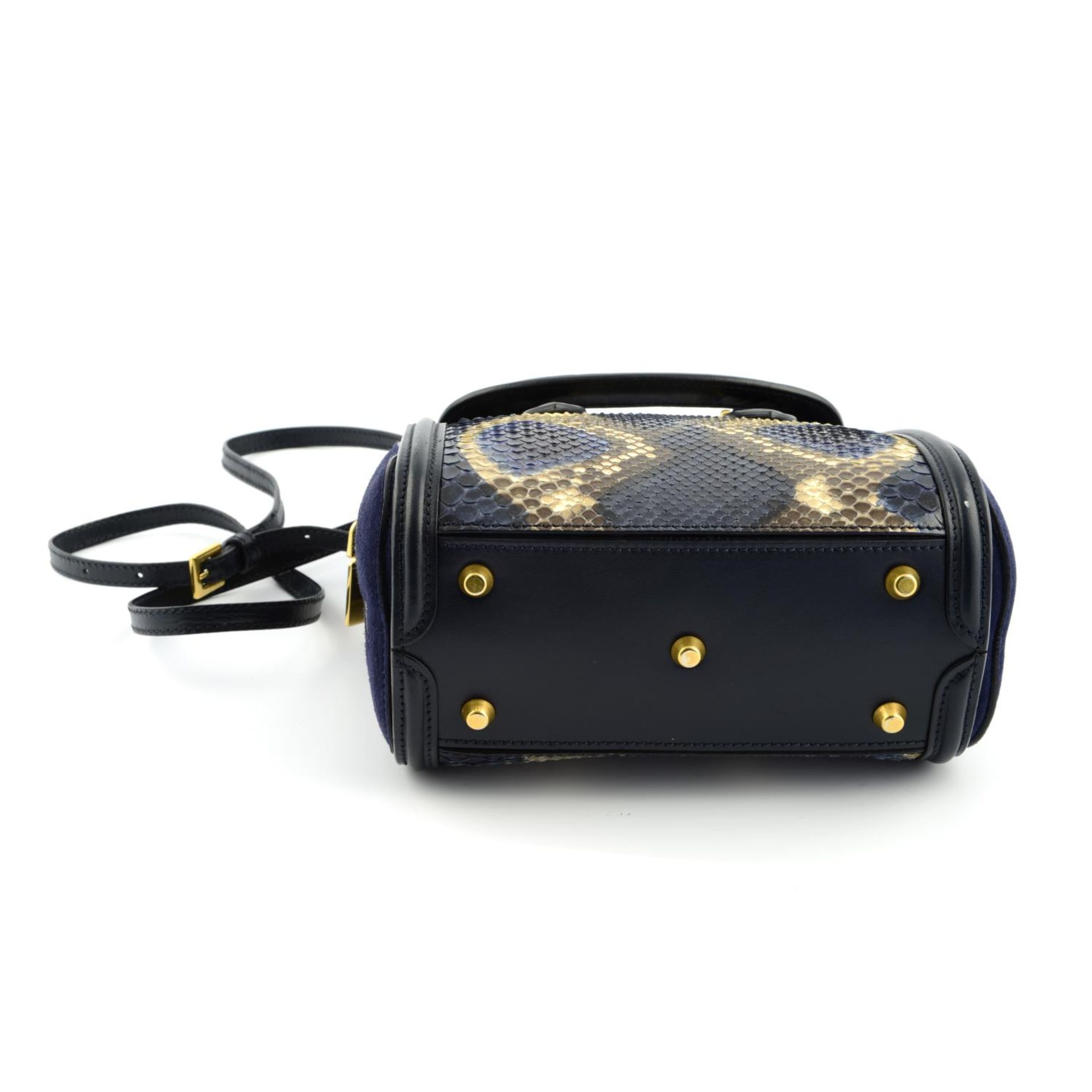 ALEXANDER MCQUEEN - a midnight blue python skin mini Heroine handbag. - Image 5 of 8