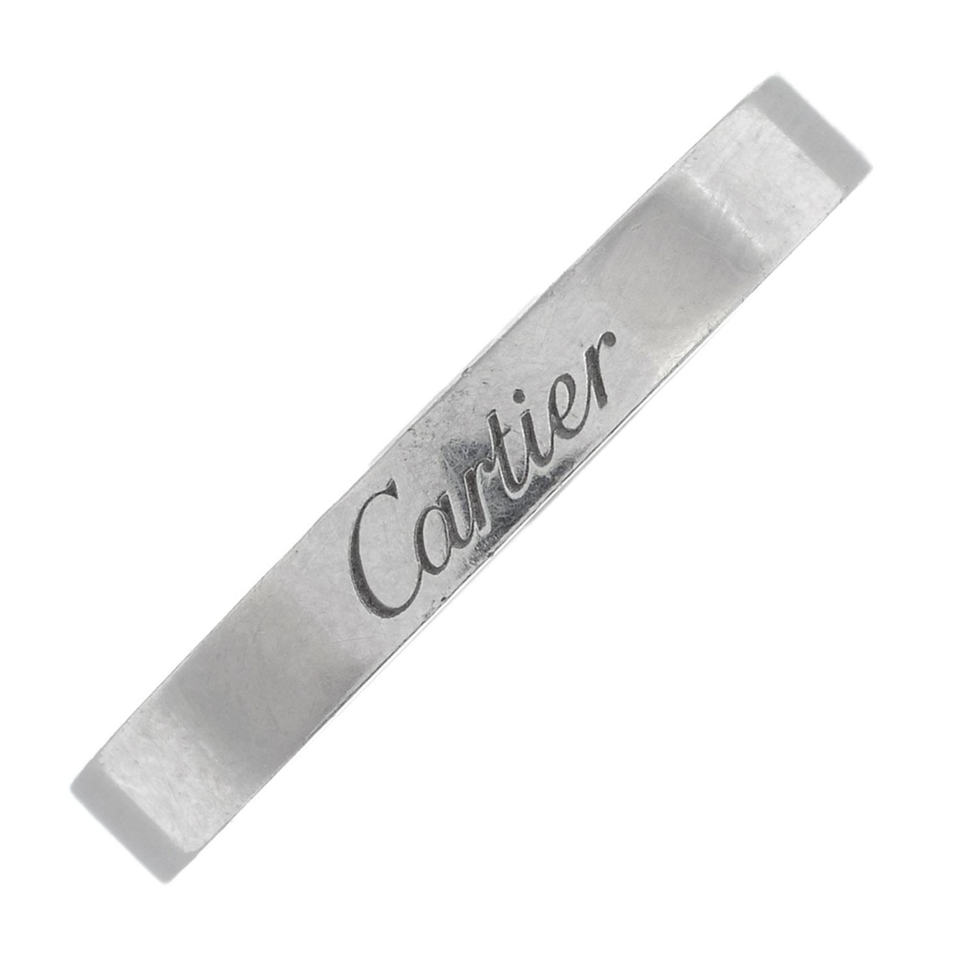 CARTIER - a platinum band ring.