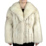 A blue fox fur jacket.