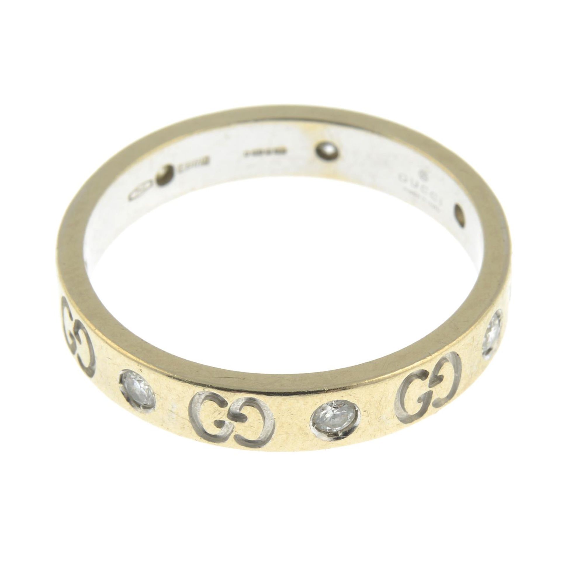 GUCCI - an 18ct gold diamond 'Icon' ring. - Image 3 of 3