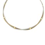 A 9ct gold bi-colour necklace.Hallmarks for Birmingham, 2005.Length 38cms.