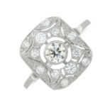 A brilliant-cut diamond ring.Estimated total diamond weight 0.60ct,