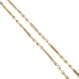 A 9ct gold Albertina chain necklace.Hallmarks for Birmingham.Length 37.5cms.