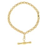 A 9ct gold Albert chain bracelet.Import marks for Sheffield.Length 19cms.