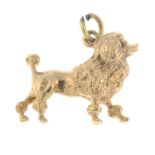 A 9ct gold charm of a poodle.Hallmarks for Birmingham.Length 2cms.