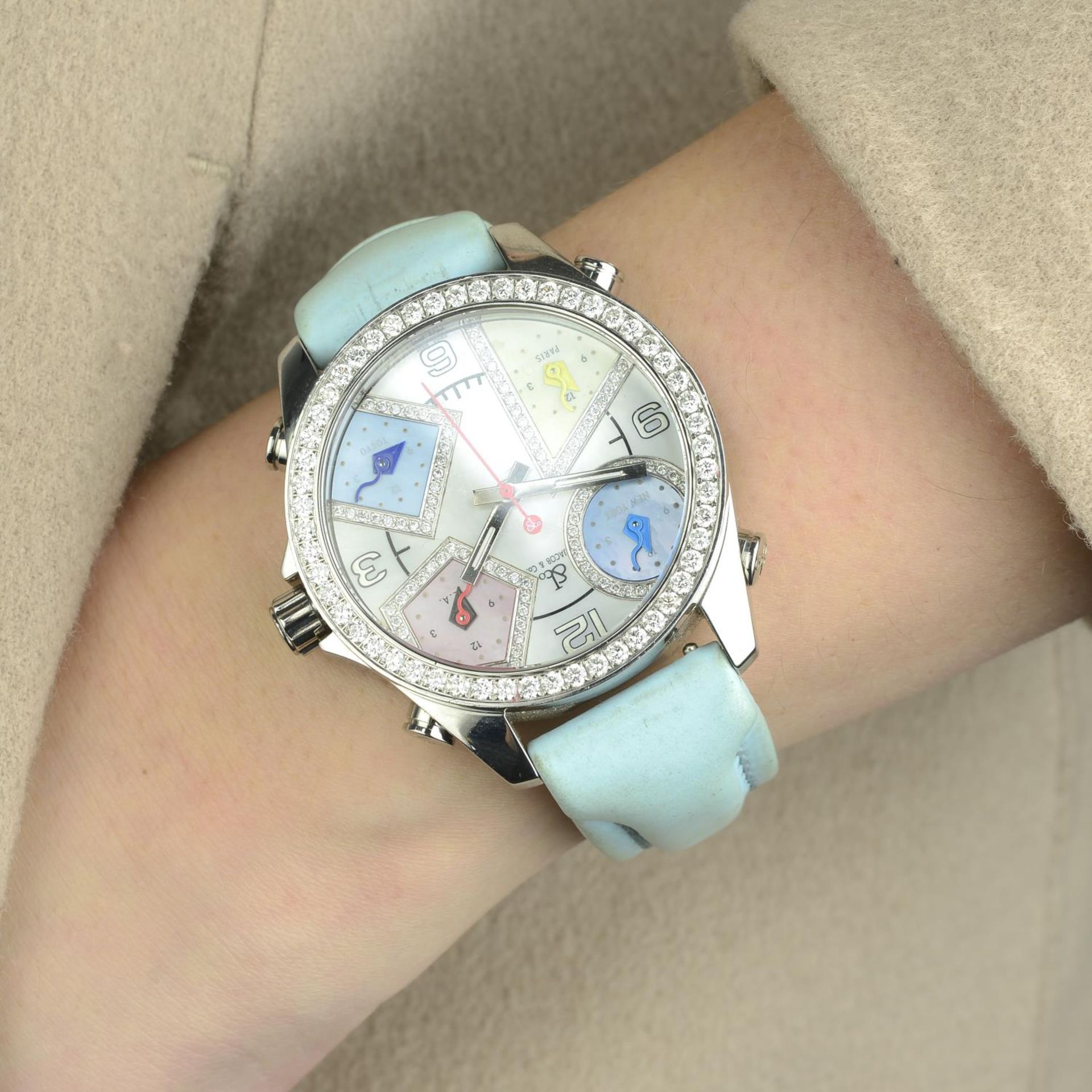 JACOB & CO. - a lady's Five Time Zone wrist watch. - Image 3 of 5