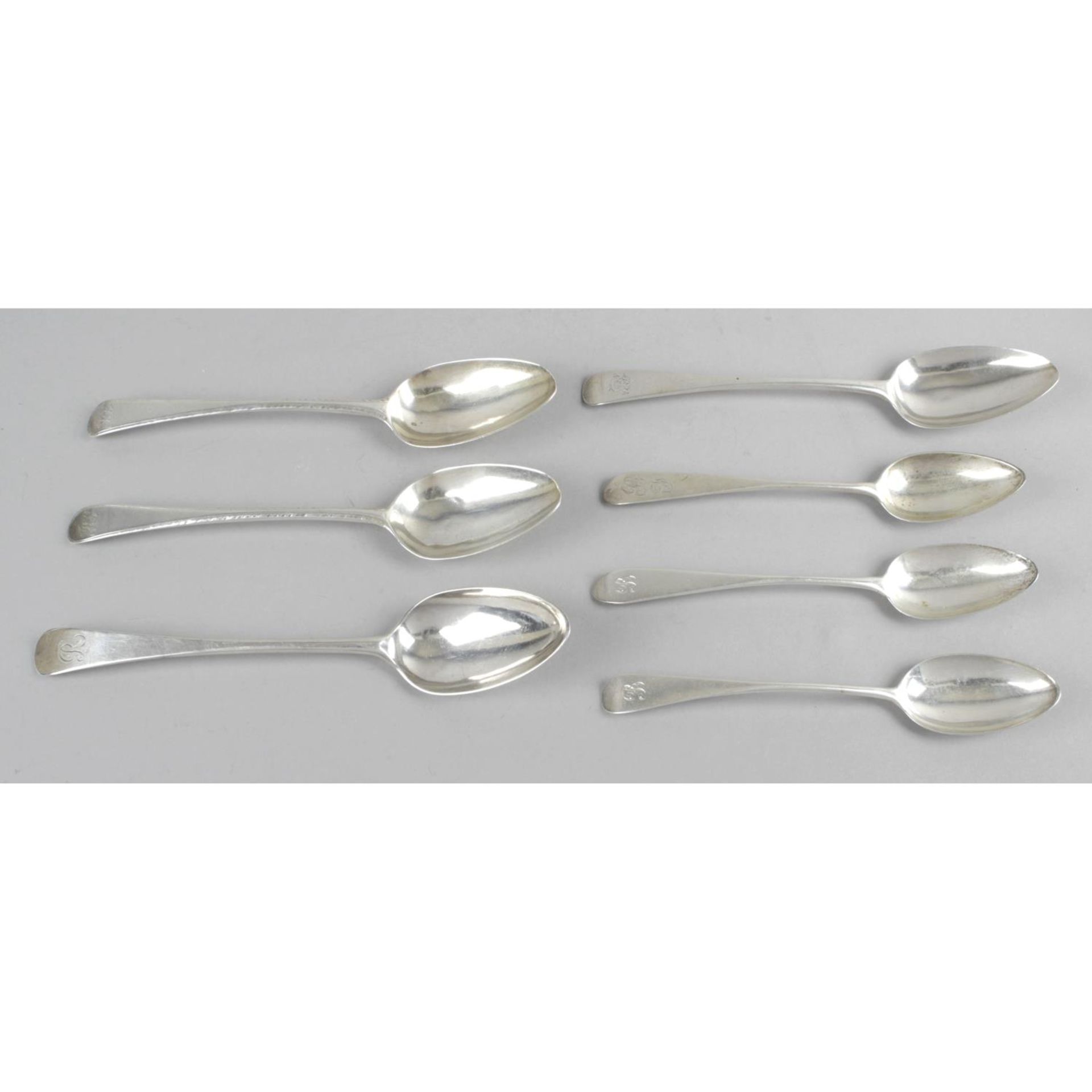 A set of three Newcastle silver dessert spoons, - Image 3 of 5