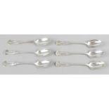 A matched set of six Glasgow silver teaspoons,