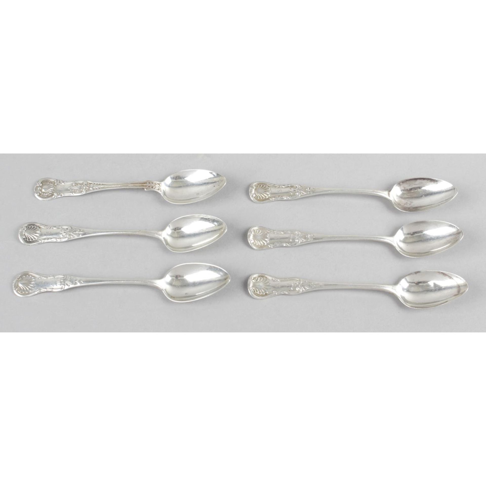 A matched set of six Glasgow silver teaspoons,