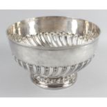 A late Victorian silver large punch or rose bowl,