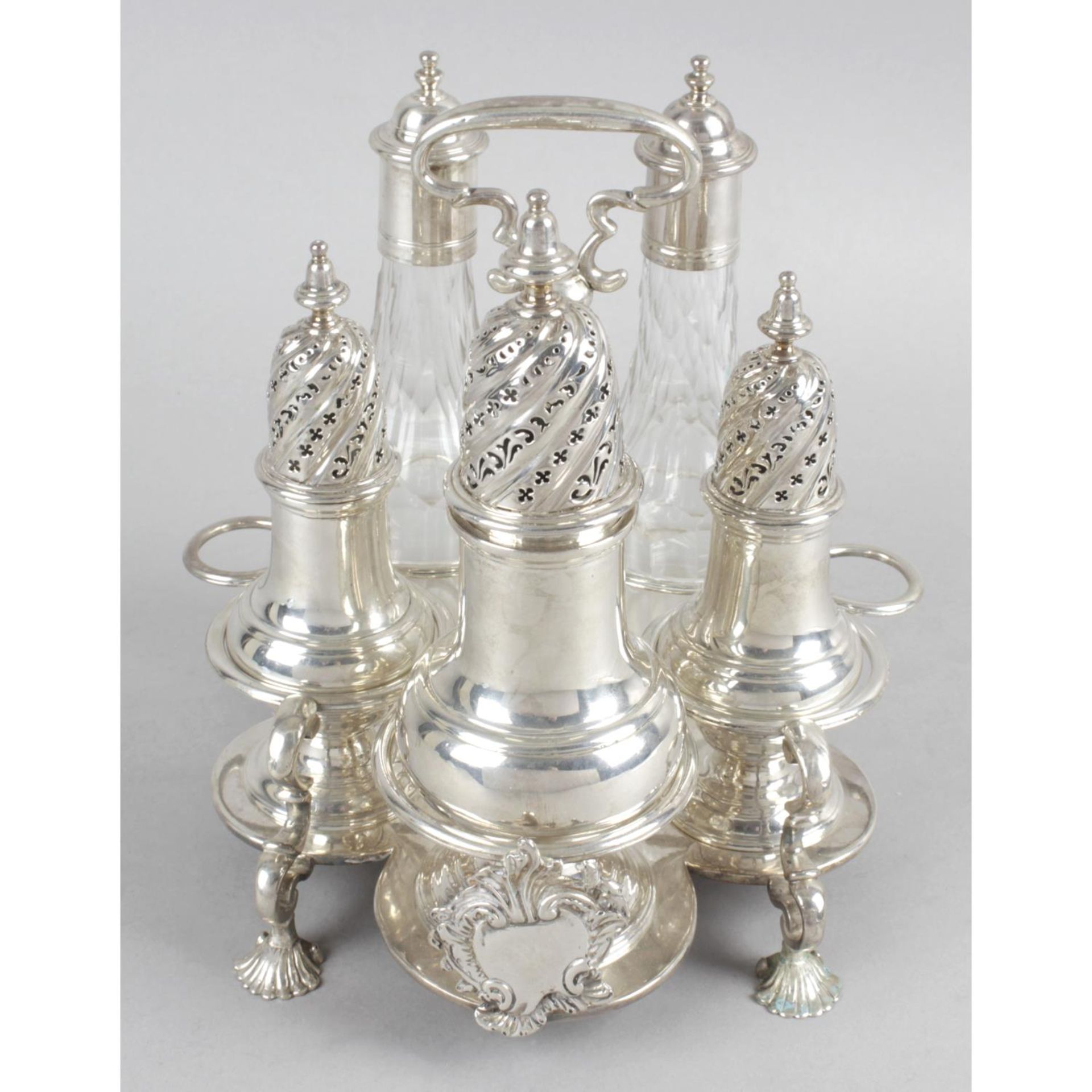 A George II silver Warwick cruet,