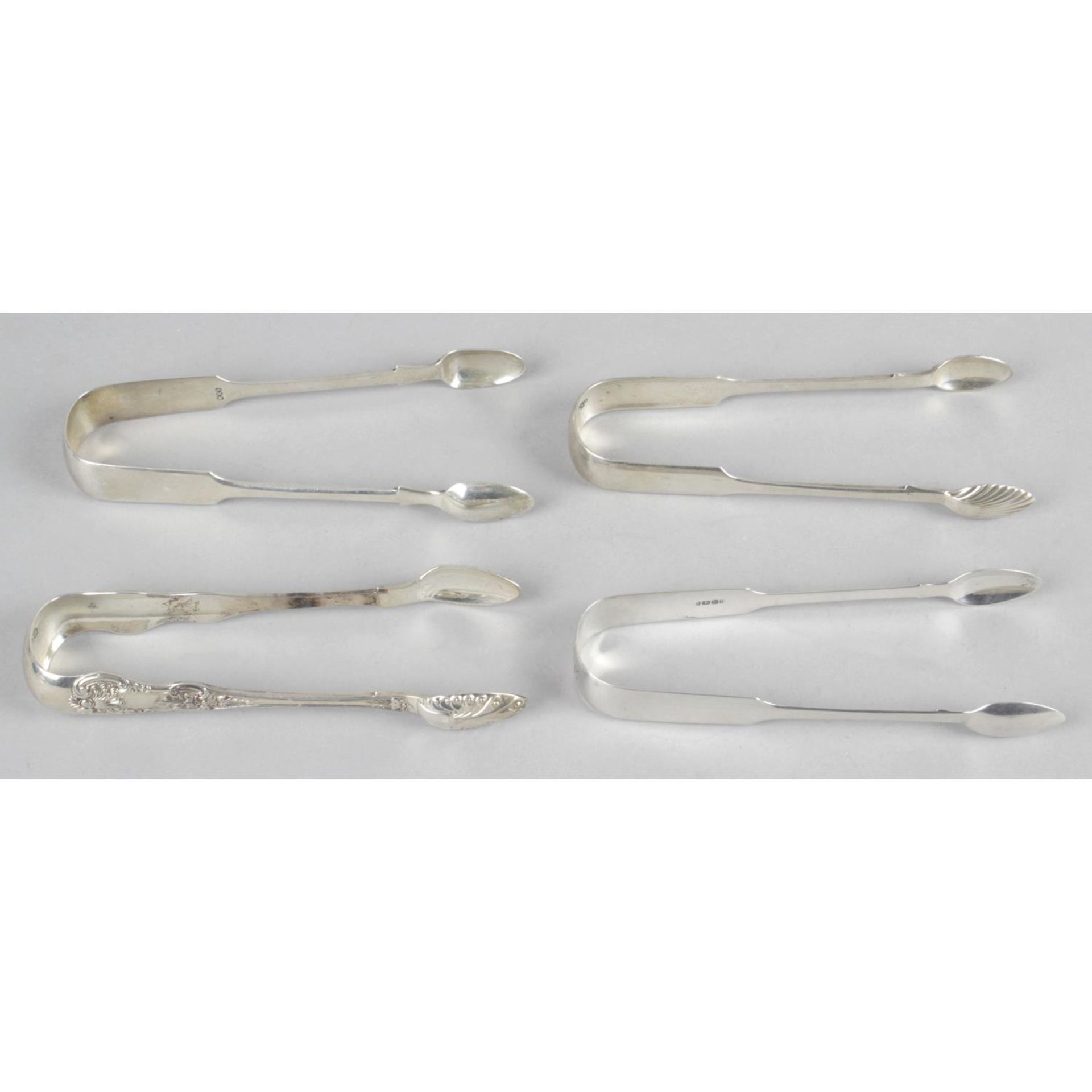 A pair of George IV Exeter silver sugar tongs,