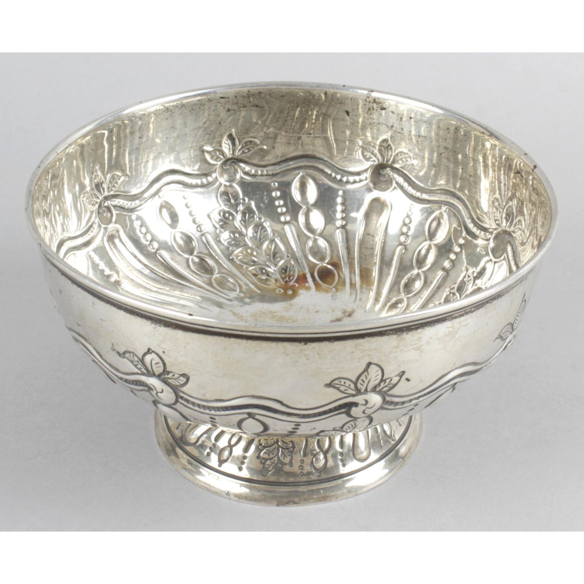 A late Victorian silver pedestal bowl,