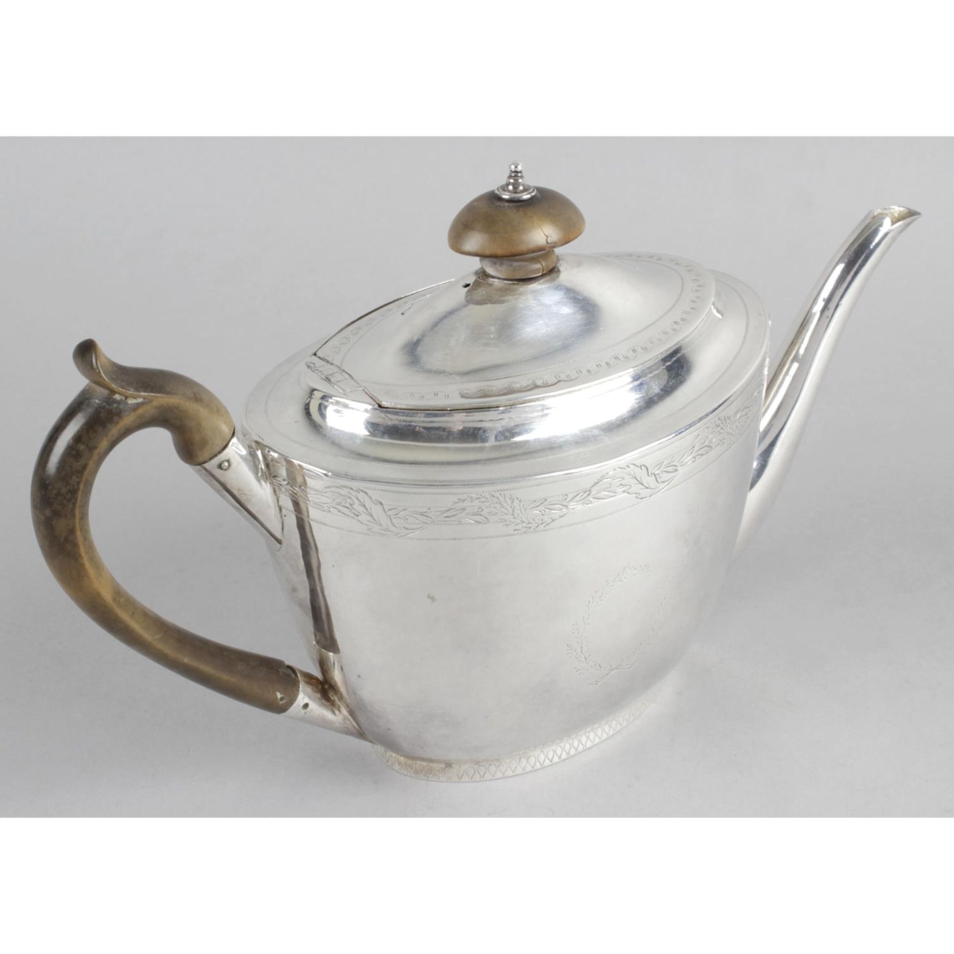 A George III silver teapot by John Emes, - Image 2 of 3