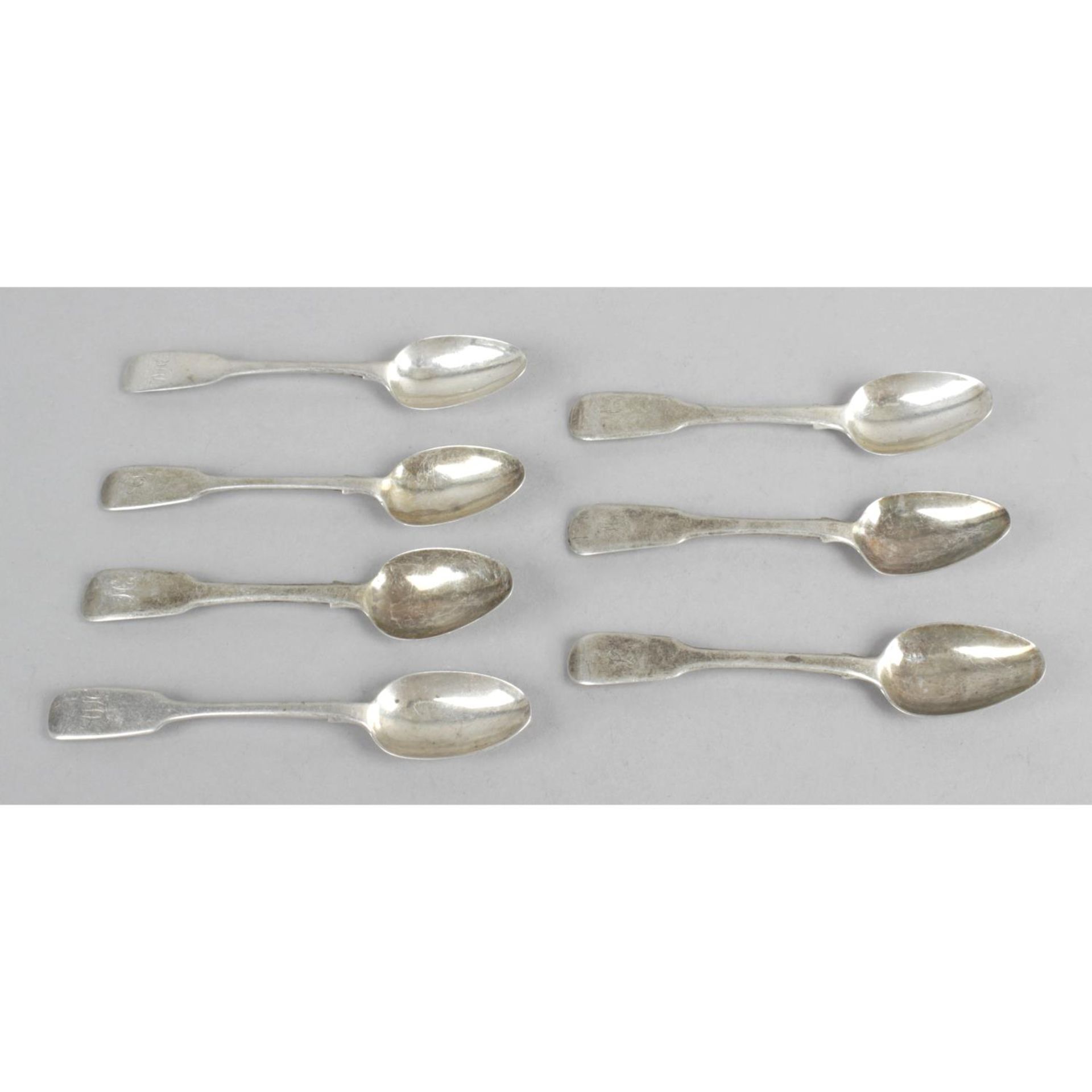 A matched set of four George IV silver teaspoons,