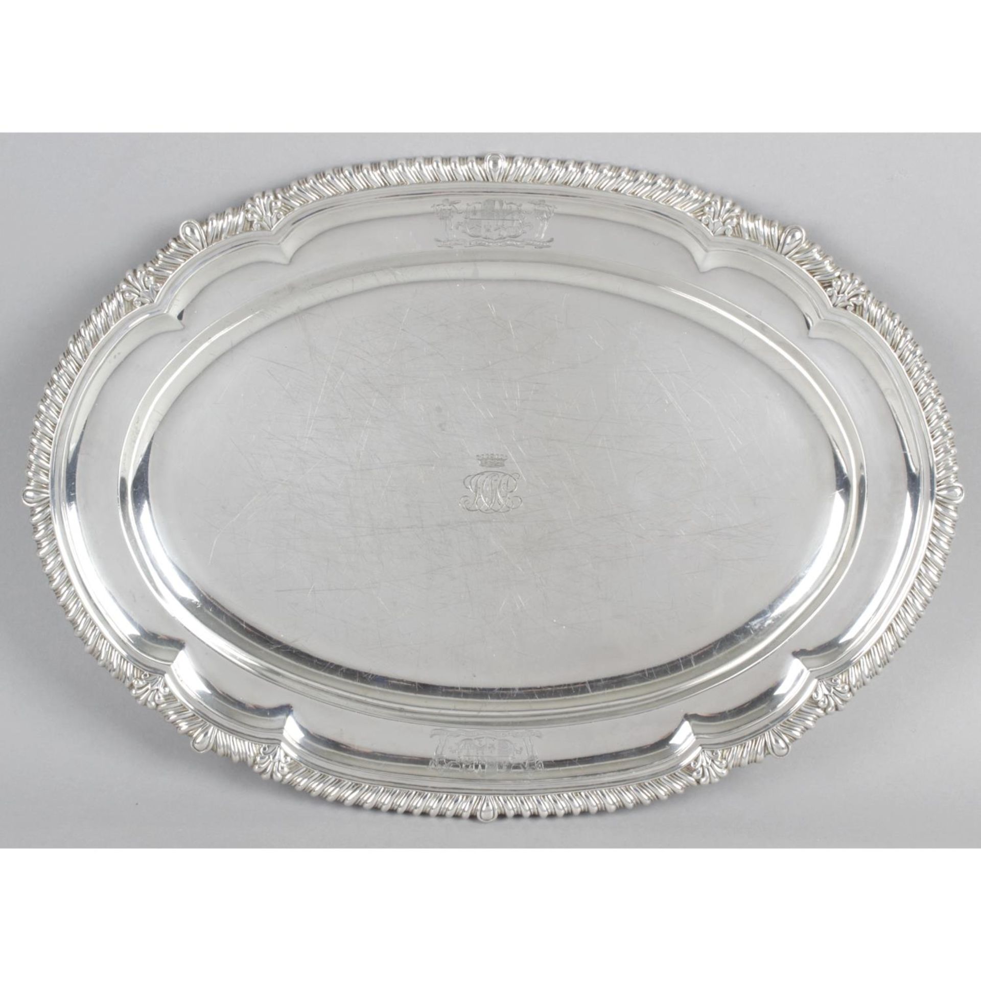 A pair of late George III silver meat dishes by Paul Storr, - Image 3 of 6