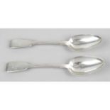 A pair of early Victorian silver table spoons,