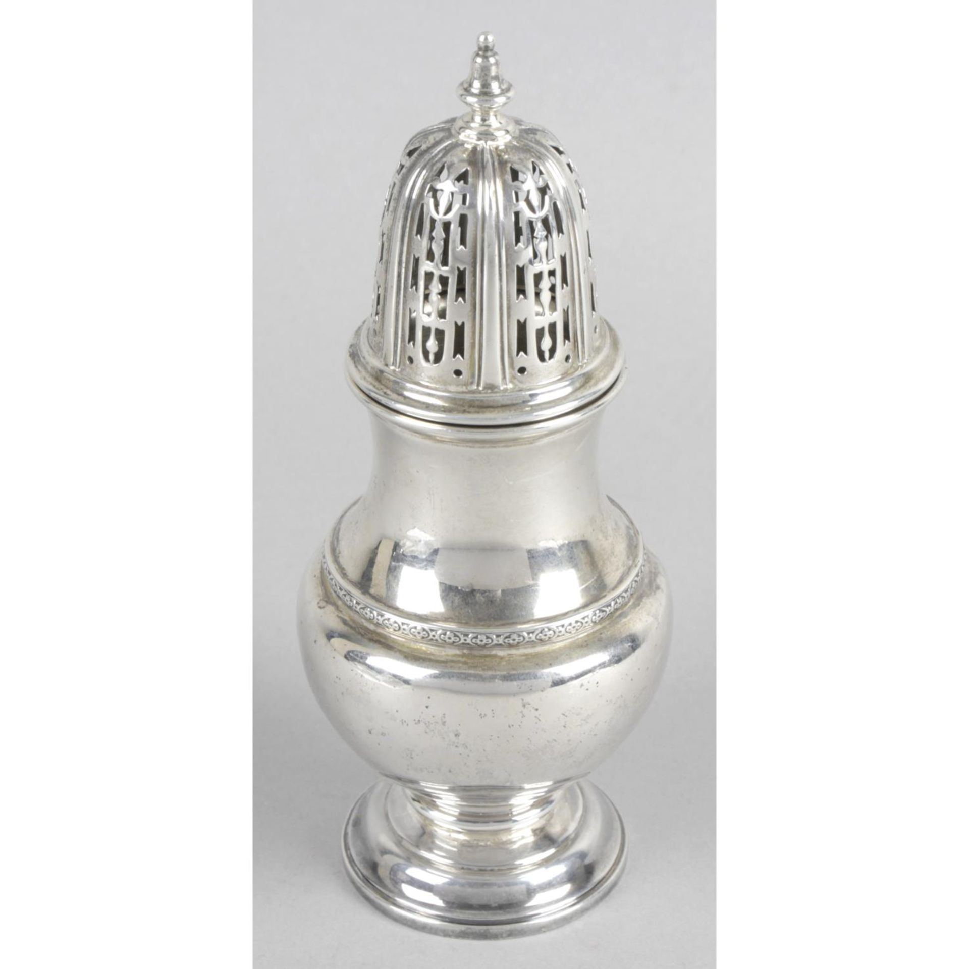 A 1930's silver sugar caster,