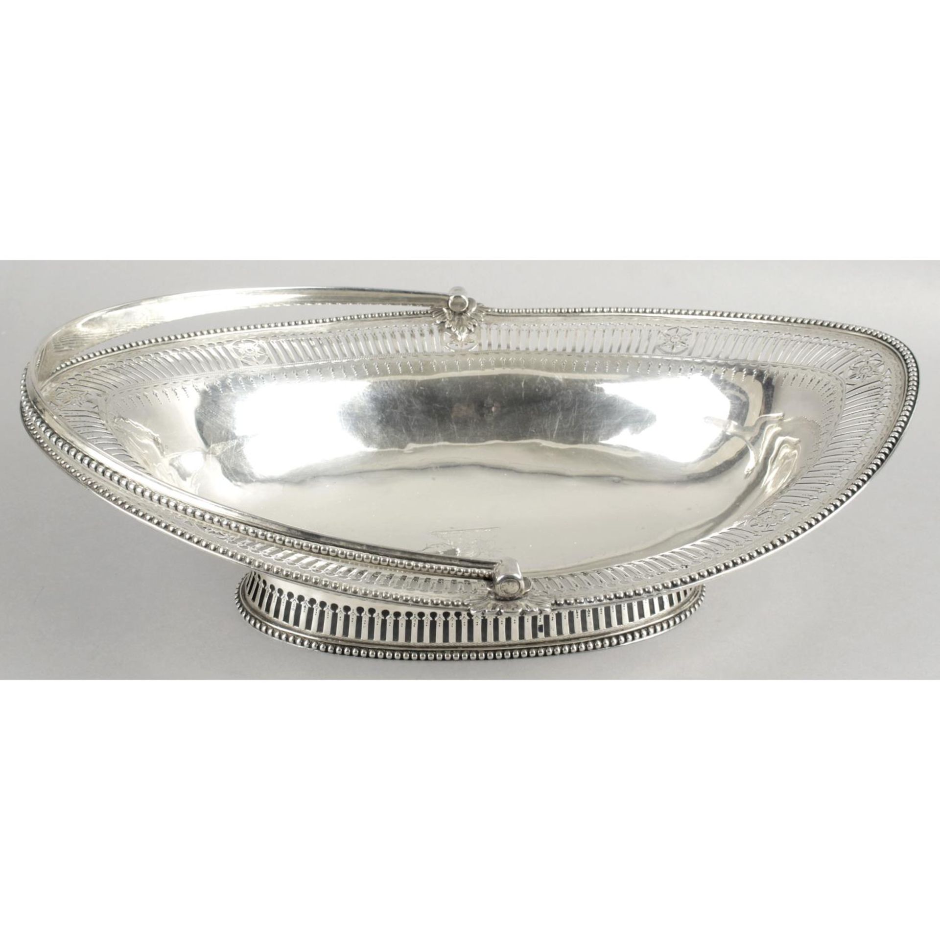 A George III silver swing-handled cake basket, - Image 2 of 6