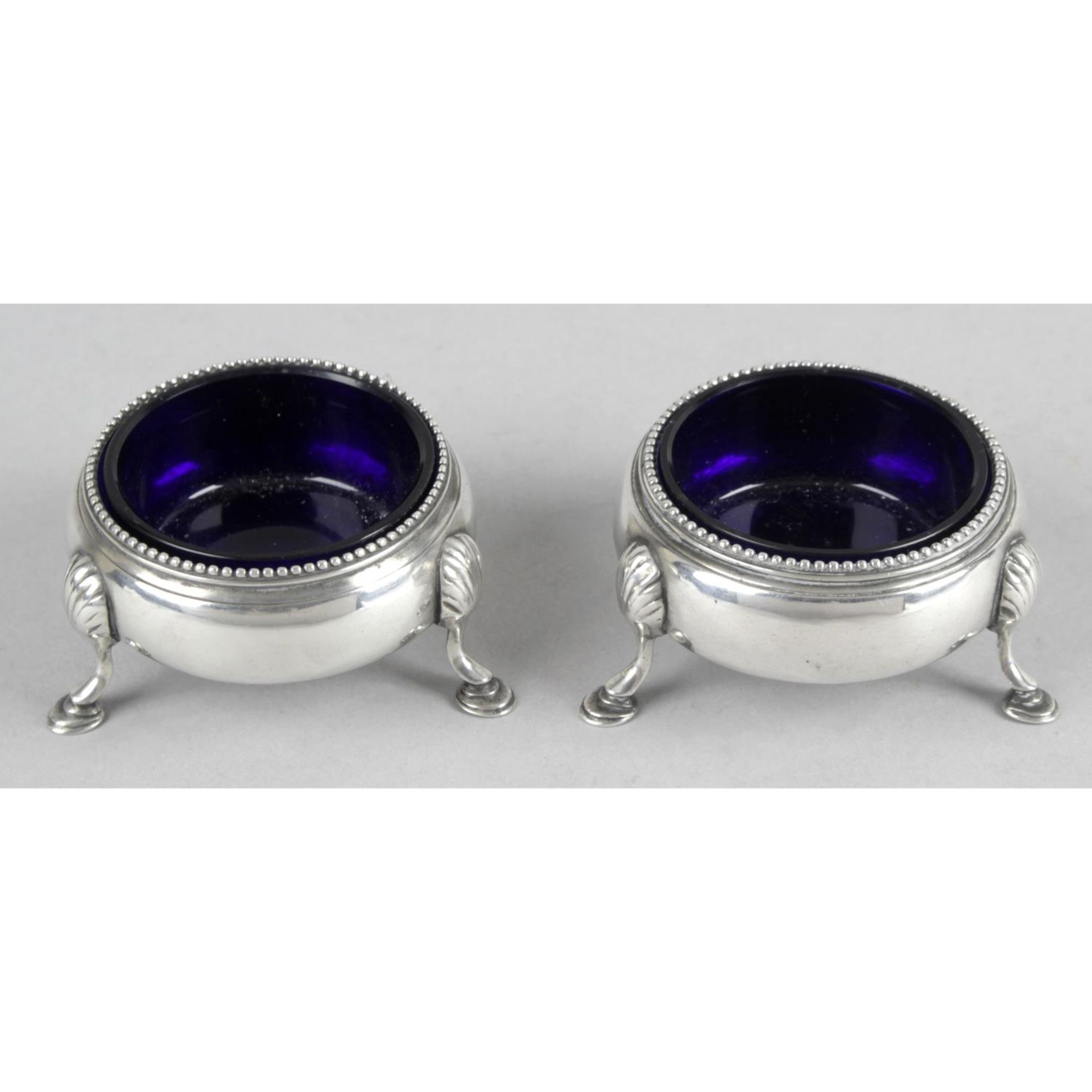 A pair of Victorian silver open salts,