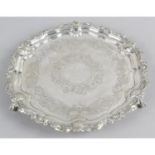 A small Victorian silver salver,