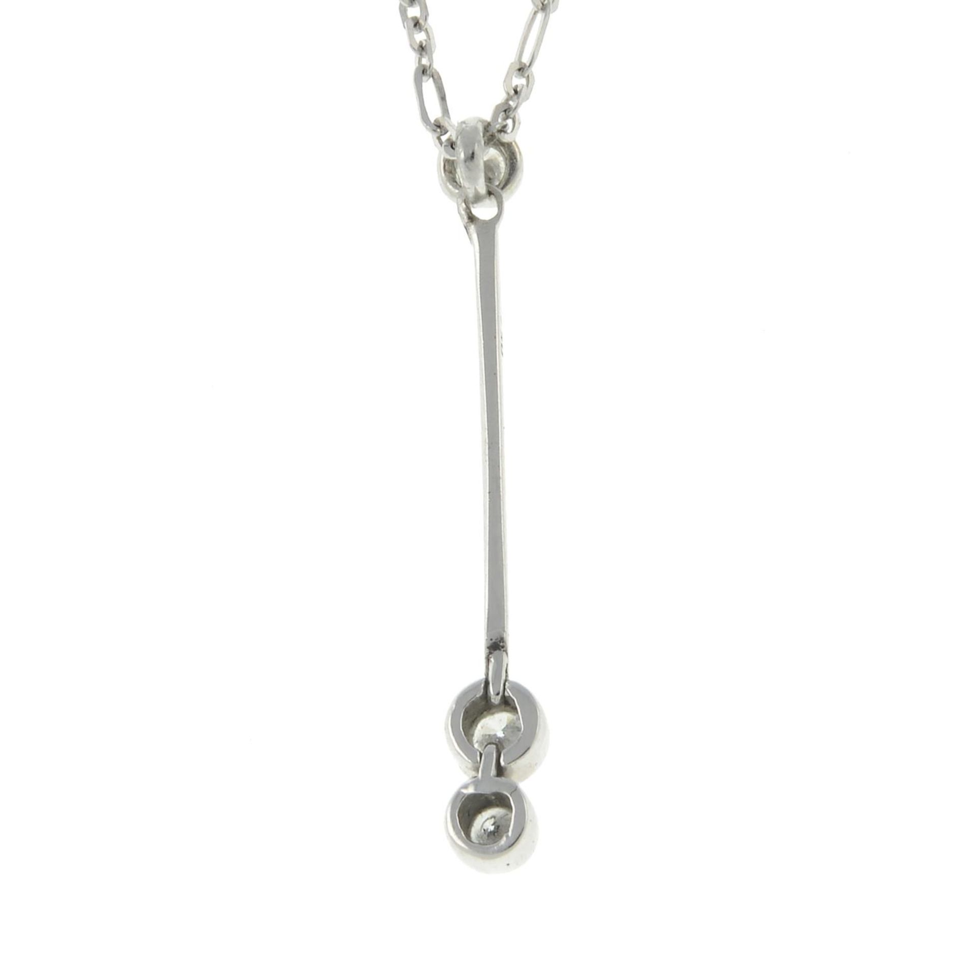 A brilliant-cut diamond pendant, on an integral chain. - Image 2 of 2