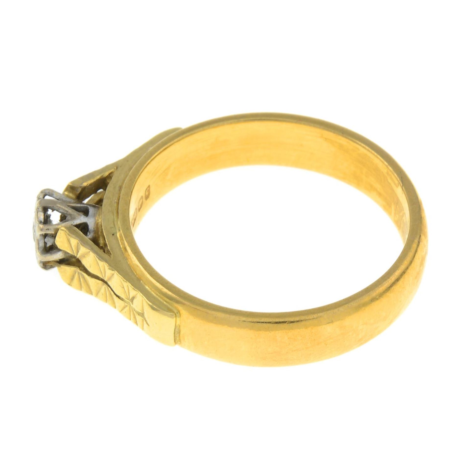 A 22ct gold diamond single-stone ring. - Image 2 of 3