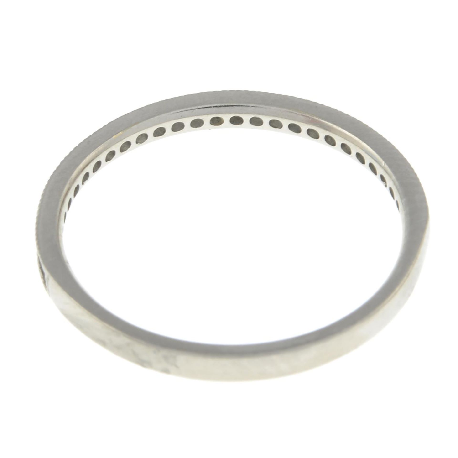 A palladium brilliant-cut diamond half eternity ring.Hallmarks for Birmingham.Ring size N. - Image 3 of 3