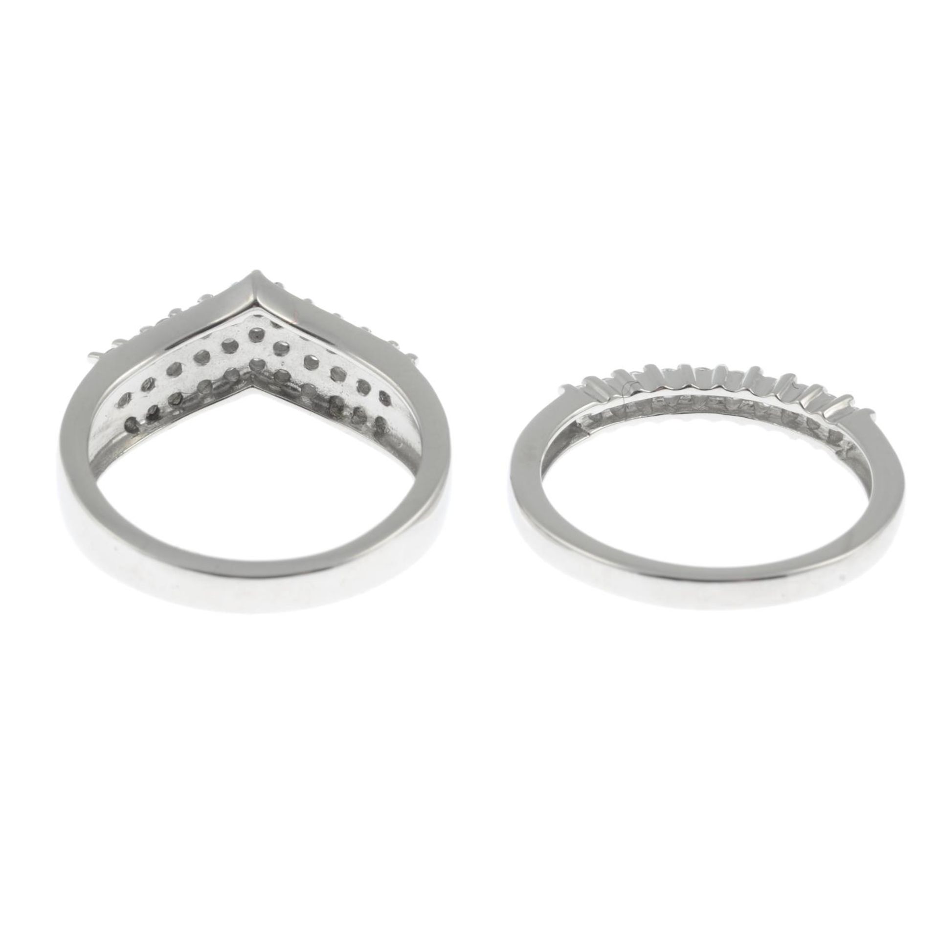 Diamond chevron ring, - Image 2 of 3