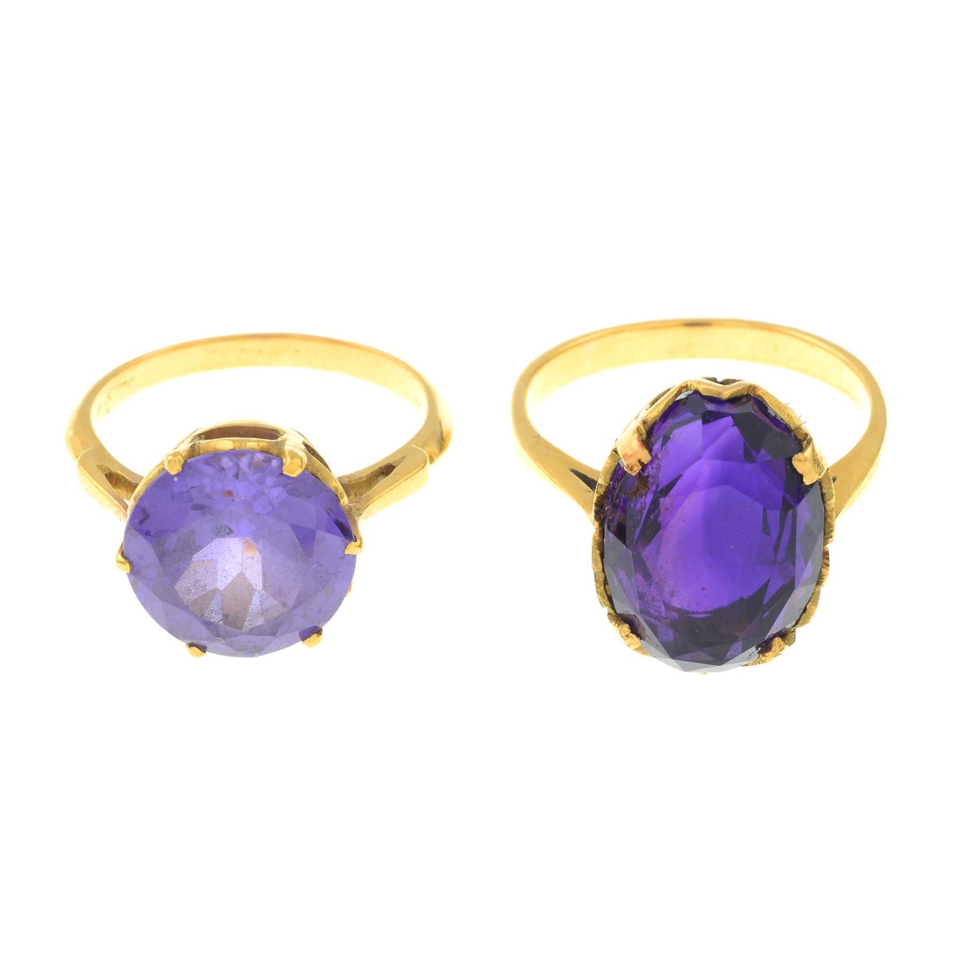 Amethyst single-stone ring,