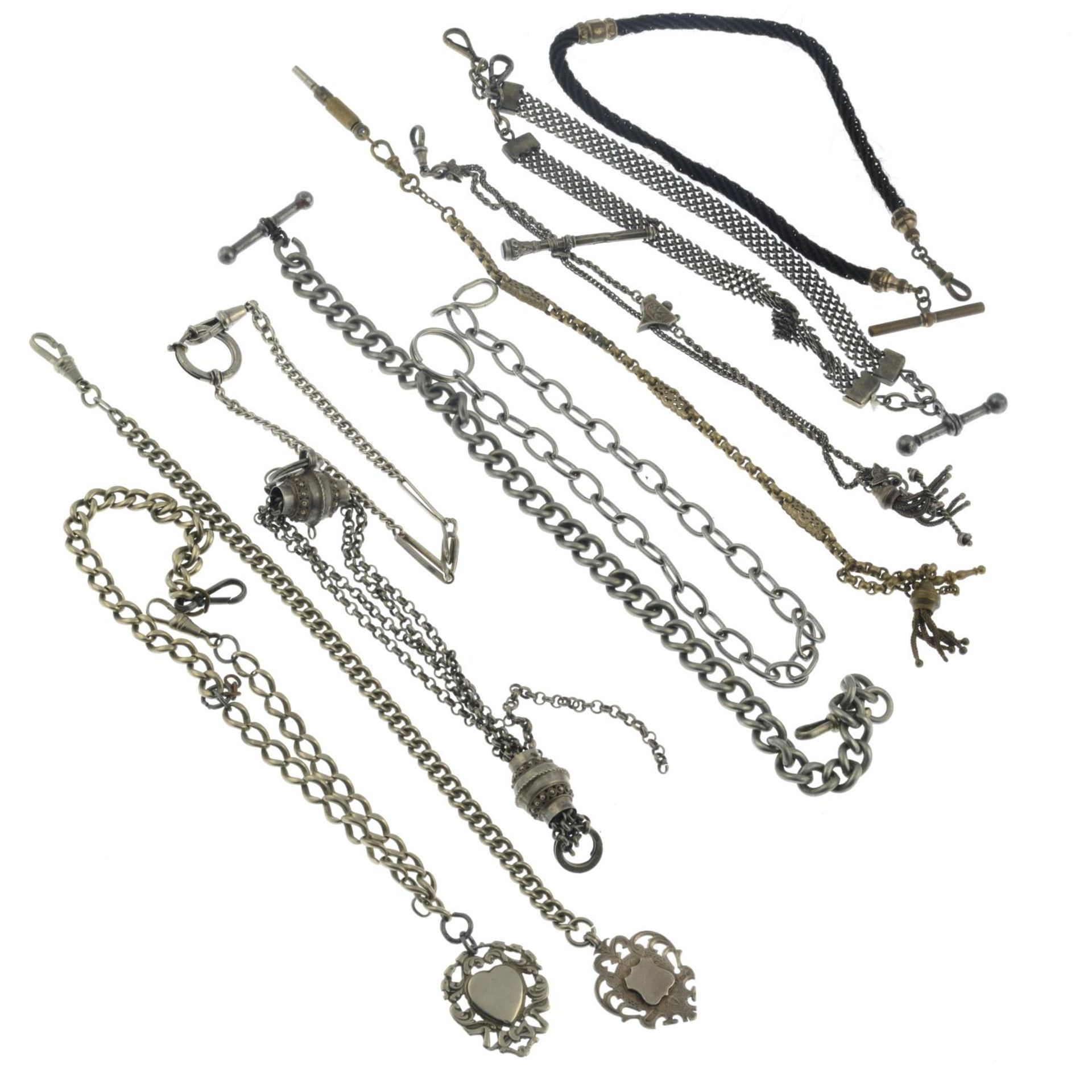 A selection of Victorian and later albert and albertina chains. - Bild 2 aus 2