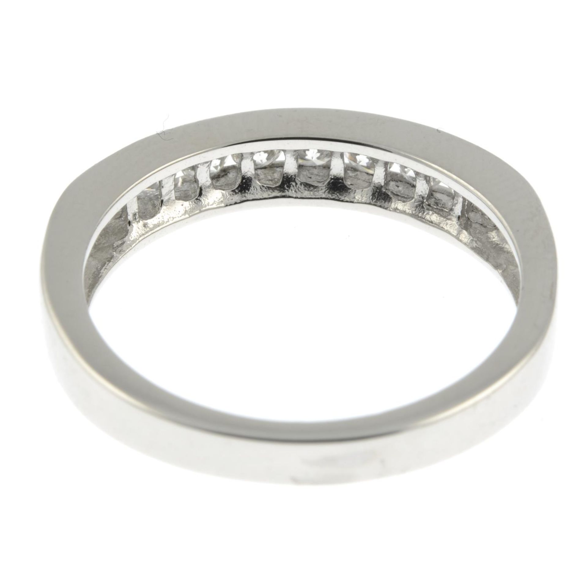 An 18ct gold diamond half eternity ring.Estimated total diamond weight 0.5cts.Stamped 750.Ring size - Image 2 of 2