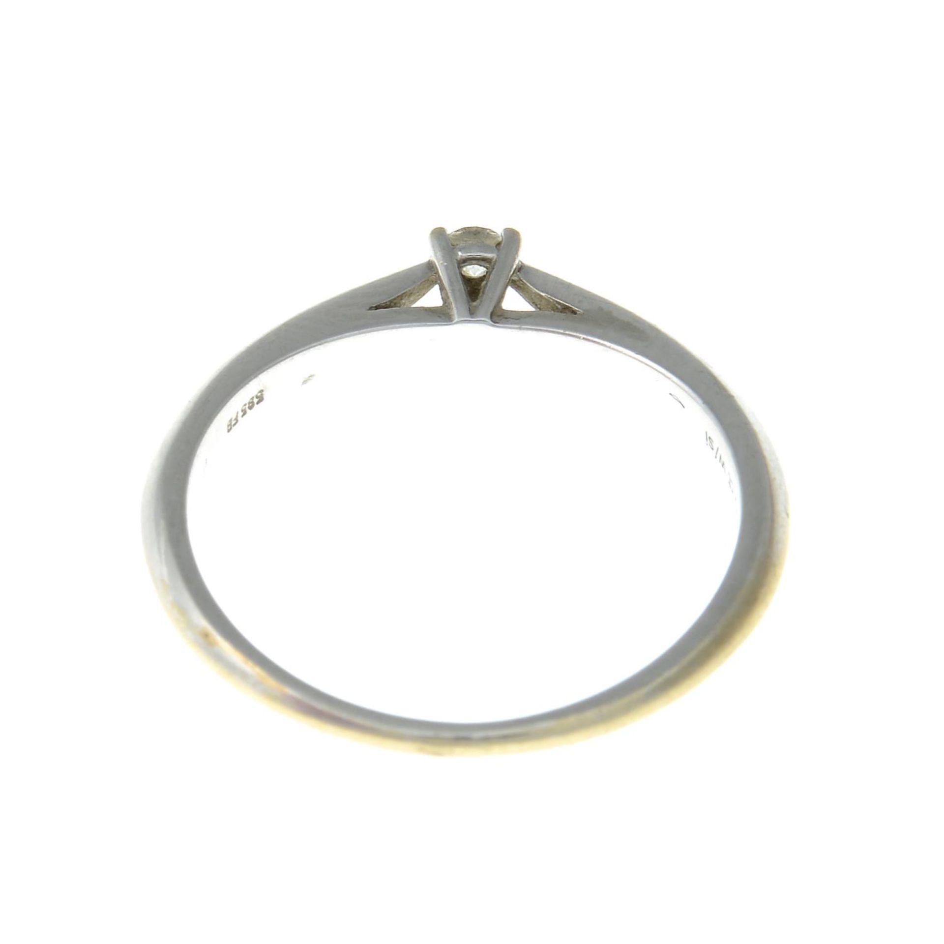A brilliant-cut diamond single-stone ring.Stamped 585.Ring size M. - Bild 2 aus 2