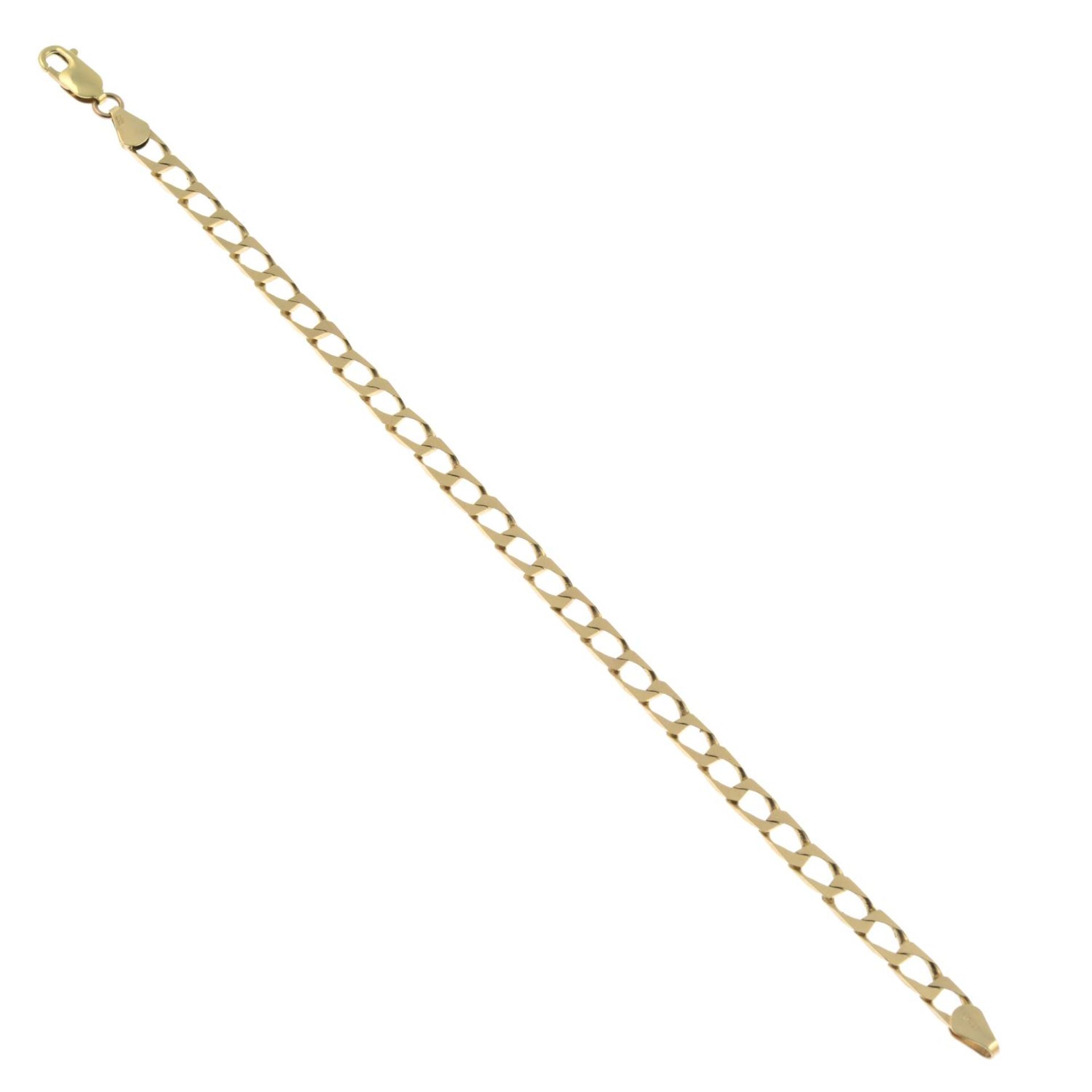A 9ct gold curb-link chain bracelet.Hallmarks for Sheffield.Length 21cms. - Image 2 of 2