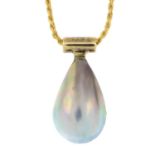 A silver mabe pearl pendant,