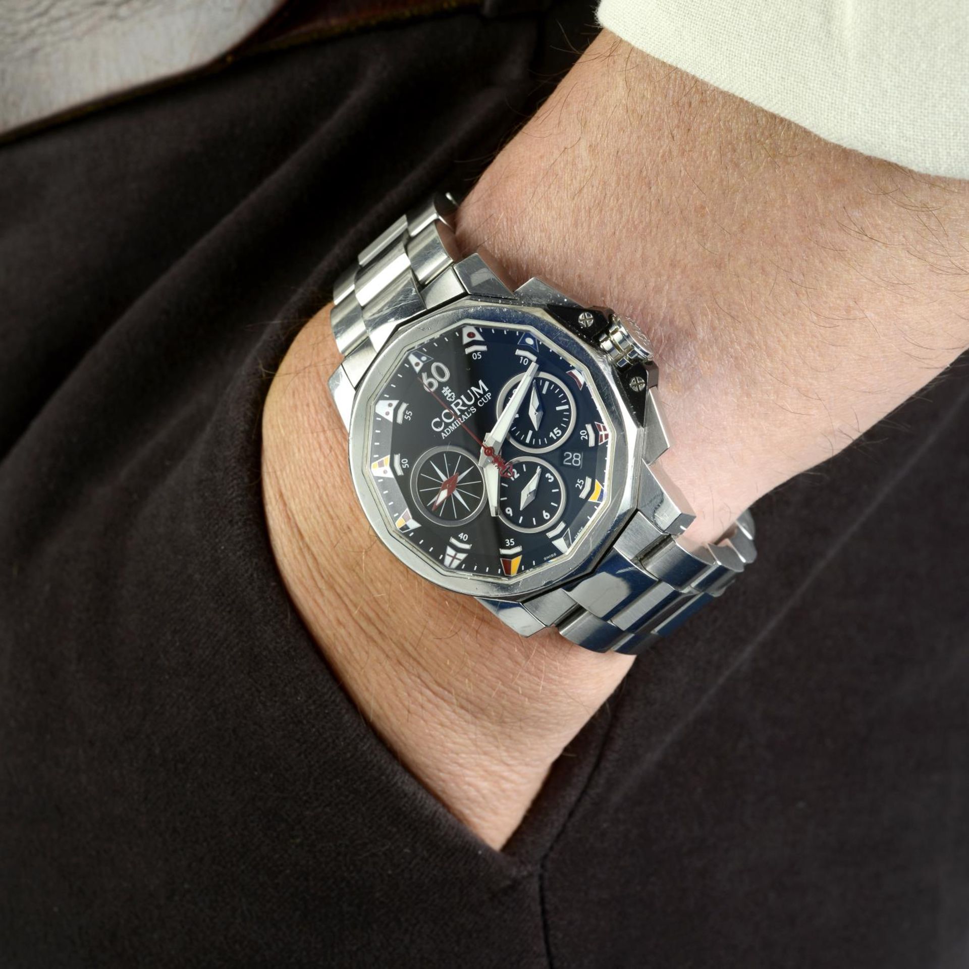 CORUM - a gentleman's Admiral's Cup Chronograph bracelet watch. - Image 3 of 4